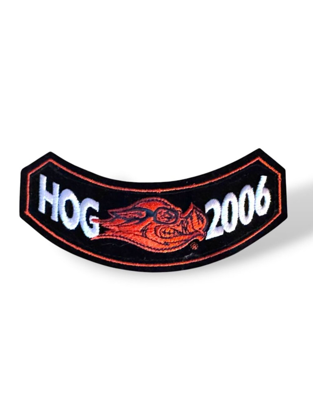 HOG 2006 Embroidered Patch Flame Skull Vintage Motorcycle Club Collectible